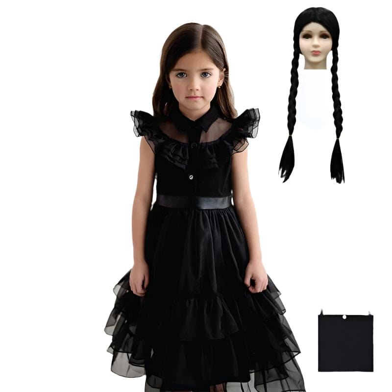 Wednesday Addams Costume Kids Fancy Gothic Costume