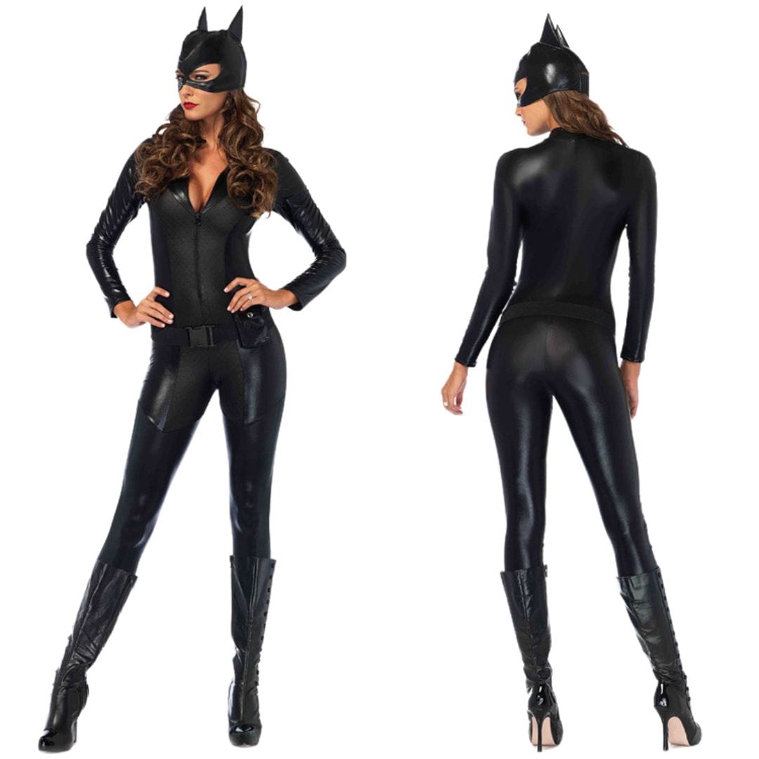 Deluxe Catwoman Cosplay Jumpsuit with Mask