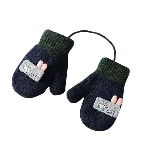 Cartoon Baby Knit Mittens