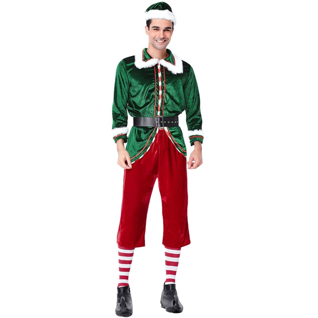 Classic Men's Christmas Elf Costume Set