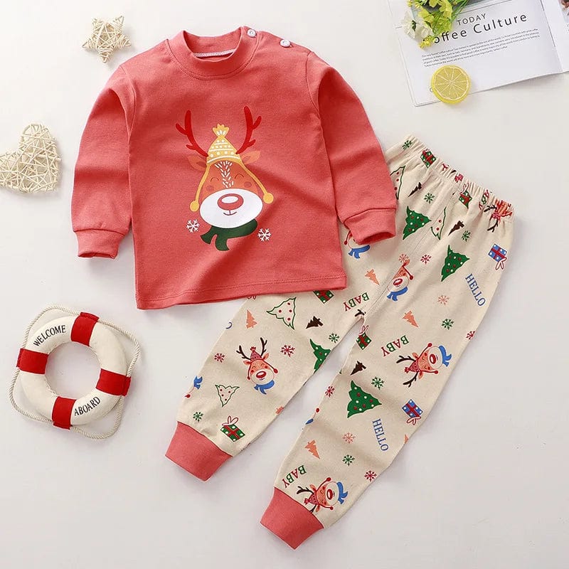 2-Piece Baby Christmas Pajamas Reindeer Set