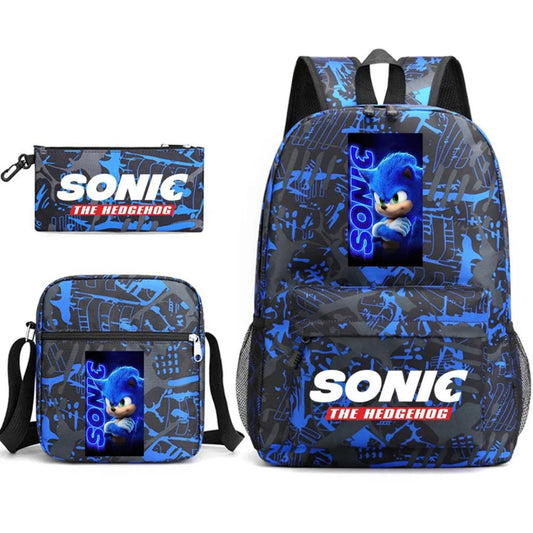 Sonic Backpack Three-piece Set With Shoulder Bag