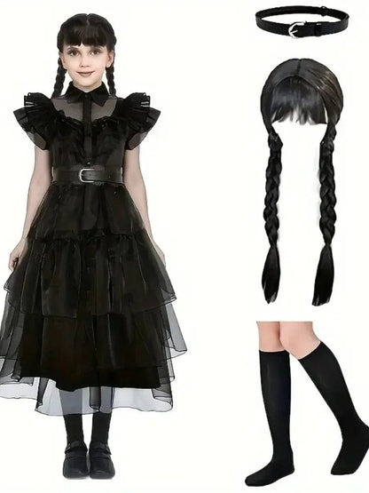 Wednesday Addams Costume Gothic Lolita Dress