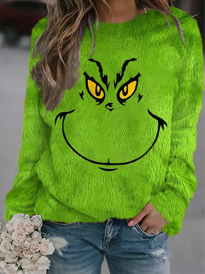 Cozy Grinch Fuzzy Sweatshirt