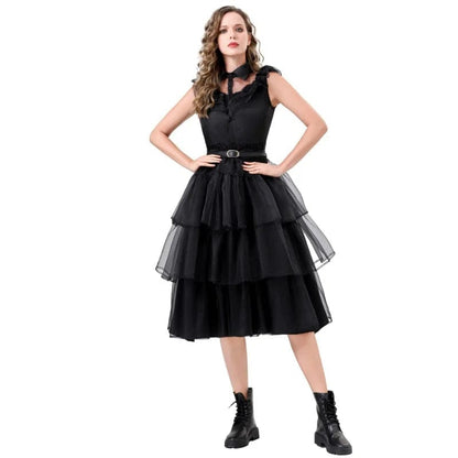 Wednesday Addams Costume Black Prom Dress