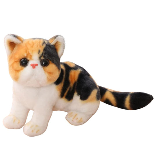 Realistic Calico Cat Plush 10.2 in