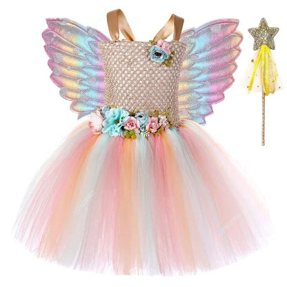 Fairy Costume Girls Fairy Tutu Dress with Wings