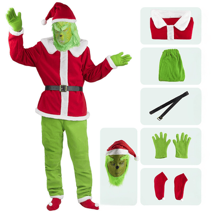 Grinch Santa Costume Set