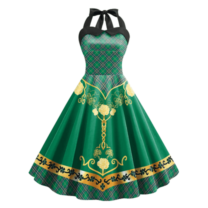 Leprechaun Costume - Women's Halterneck St. Patrick's Day Dress