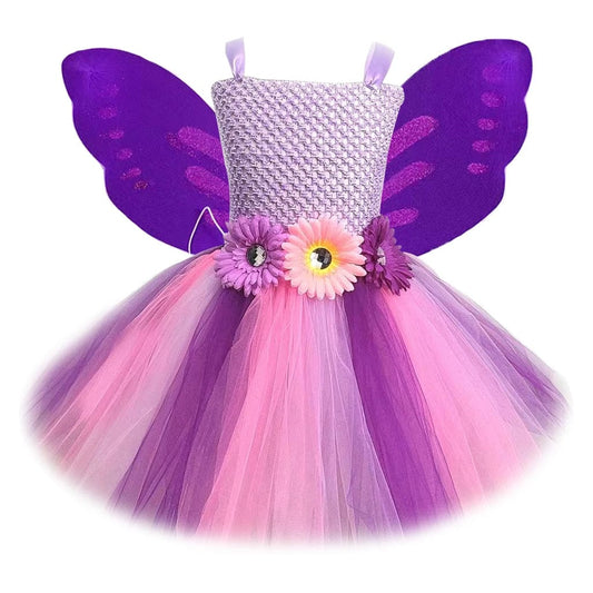 Fairy Costume Girls Purple Butterfly Fairy Dress