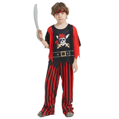 Pirate Costume Boys Red and Black Skull Outfit