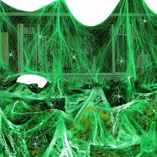 Halloween Decoration Luminous Spider Web with Fake Spiders