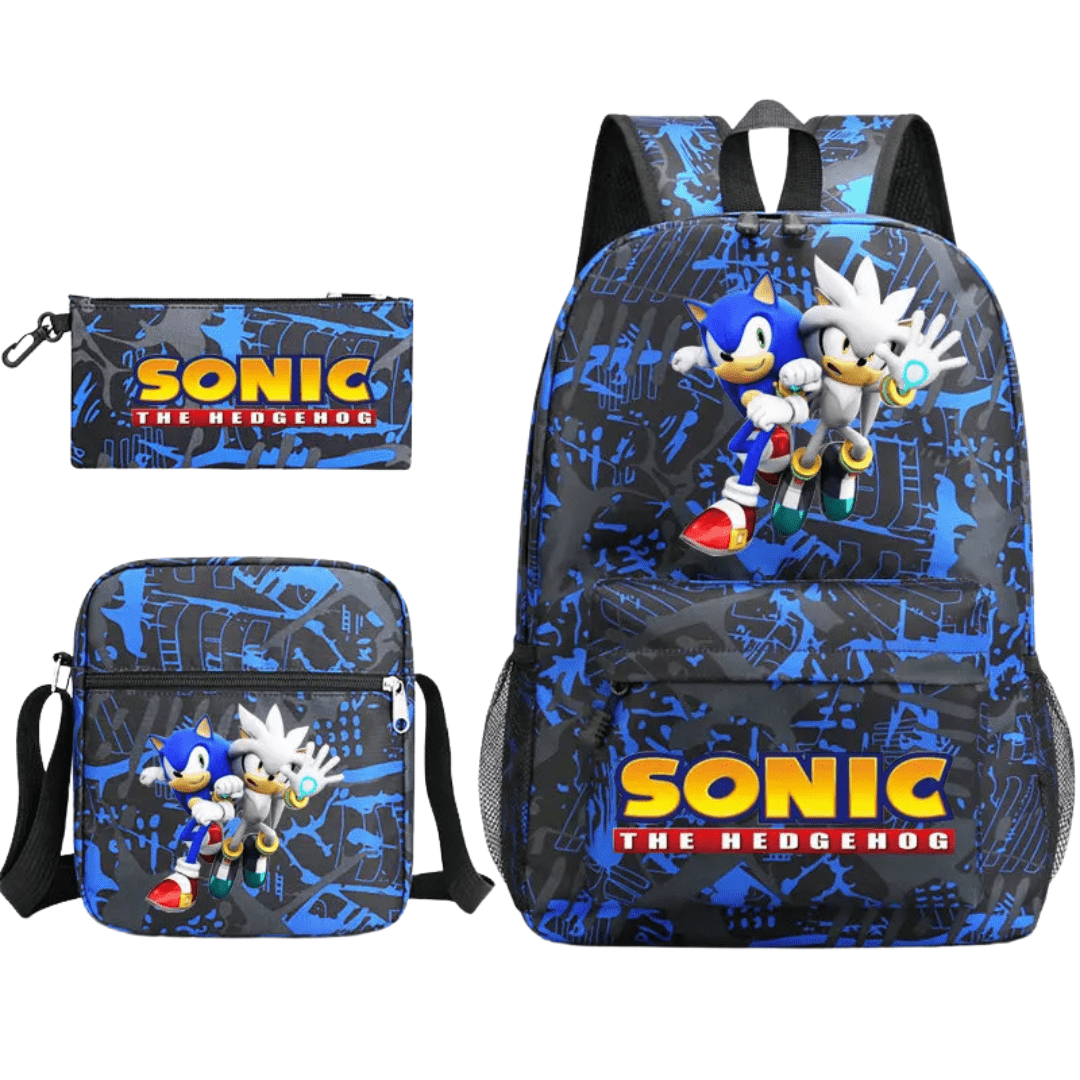 Sonic Backpack 3Pcs Set Large Capacity