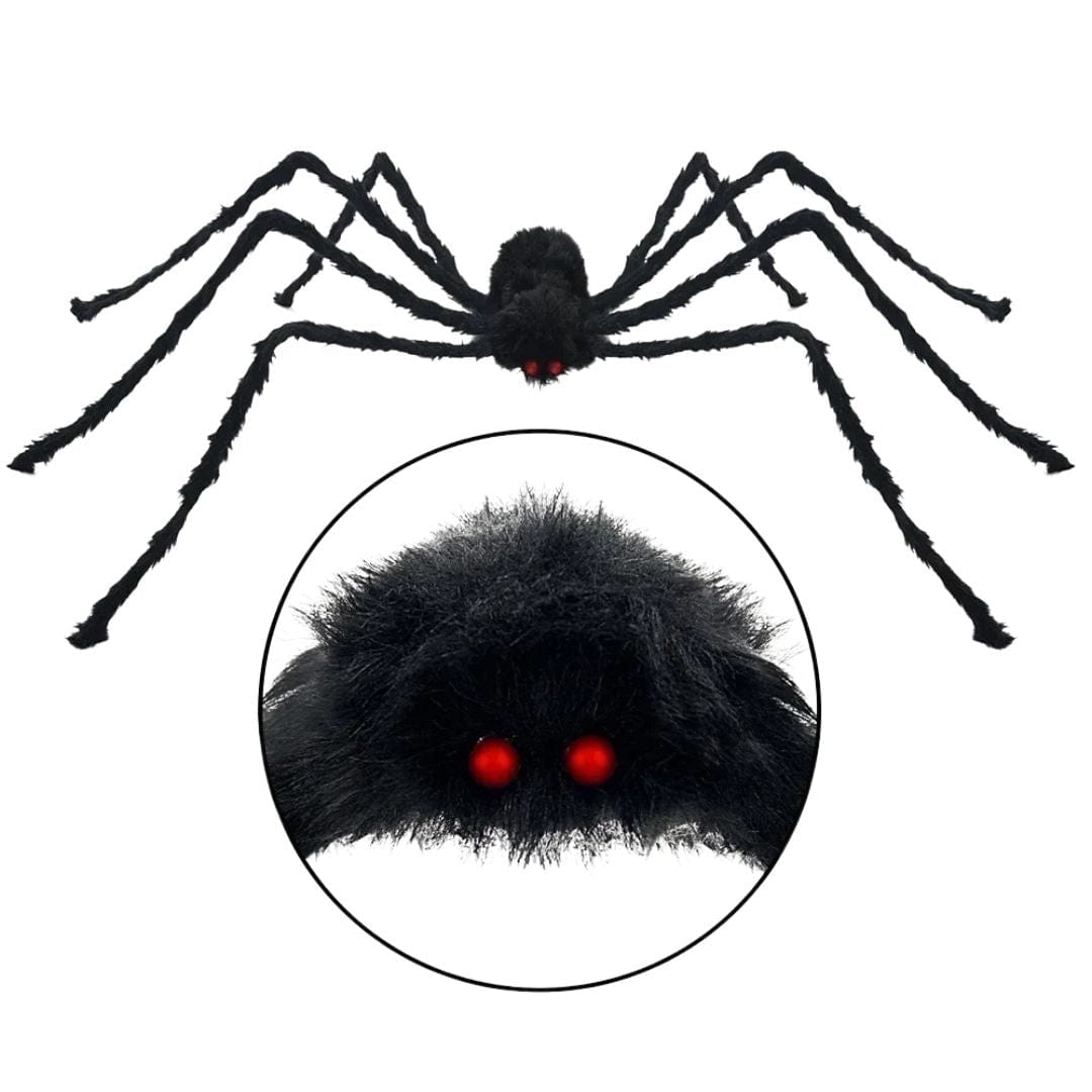 Giant Halloween Plush Spider Decoration - 12" to 79"