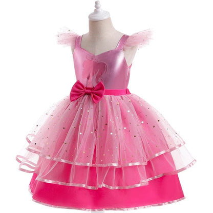 Barbie Costume Kids Fluffy Princess Dress