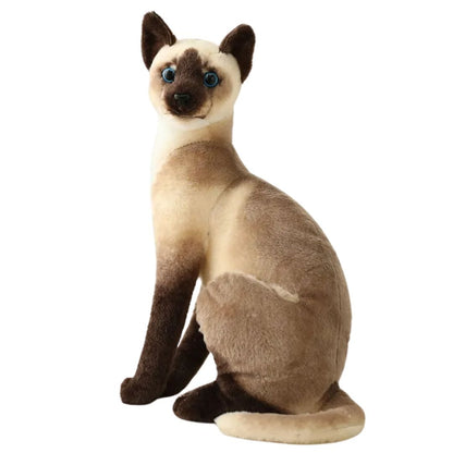 Lifelike Siamese Cat Plush