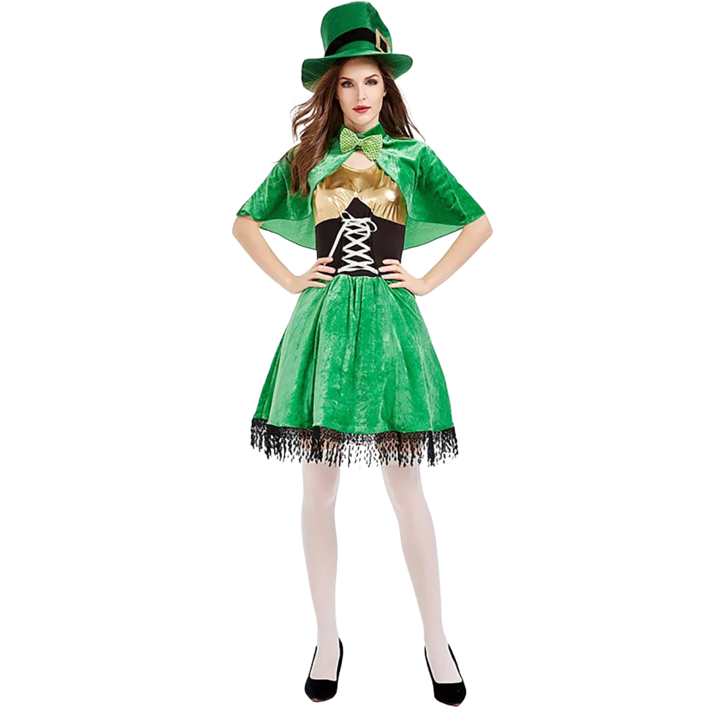 Women's Leprechaun Costume - St. Patrick's Day Outfit with Hat & Cape