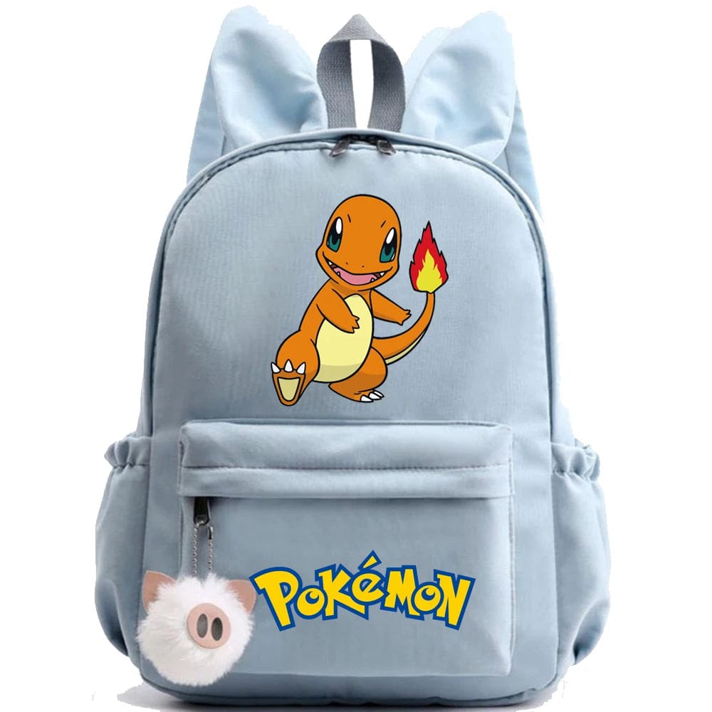 Pokemon Backpack With Fluffy Keychain