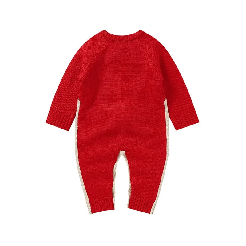 Cozy Reindeer Knit Baby Christmas Pajamas