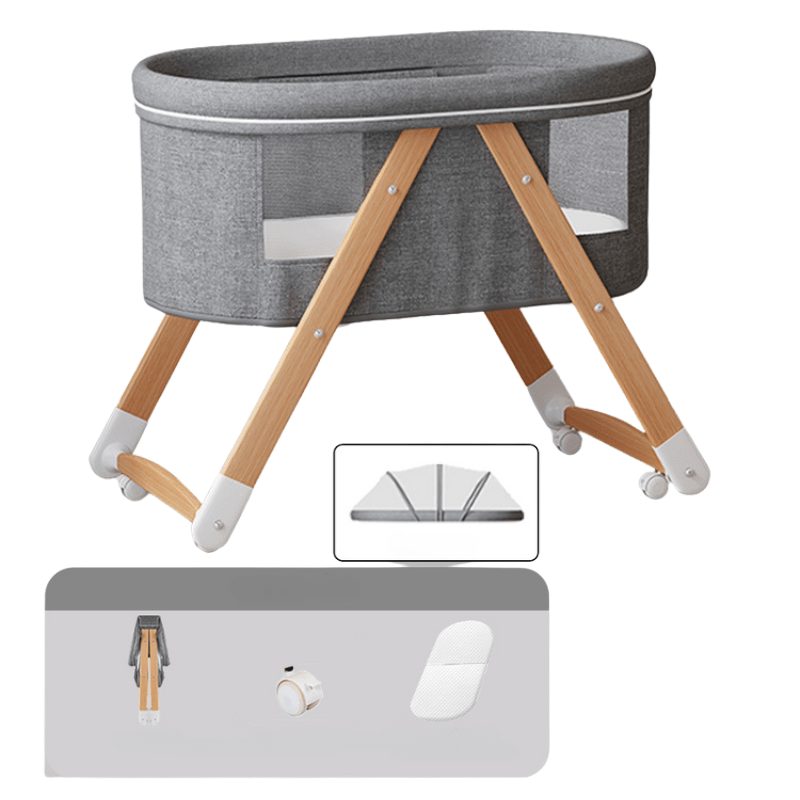 Foldable Baby Bassinet with Mosquito Net