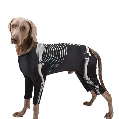 Dog Halloween Costume Skull Transformation Cosplay