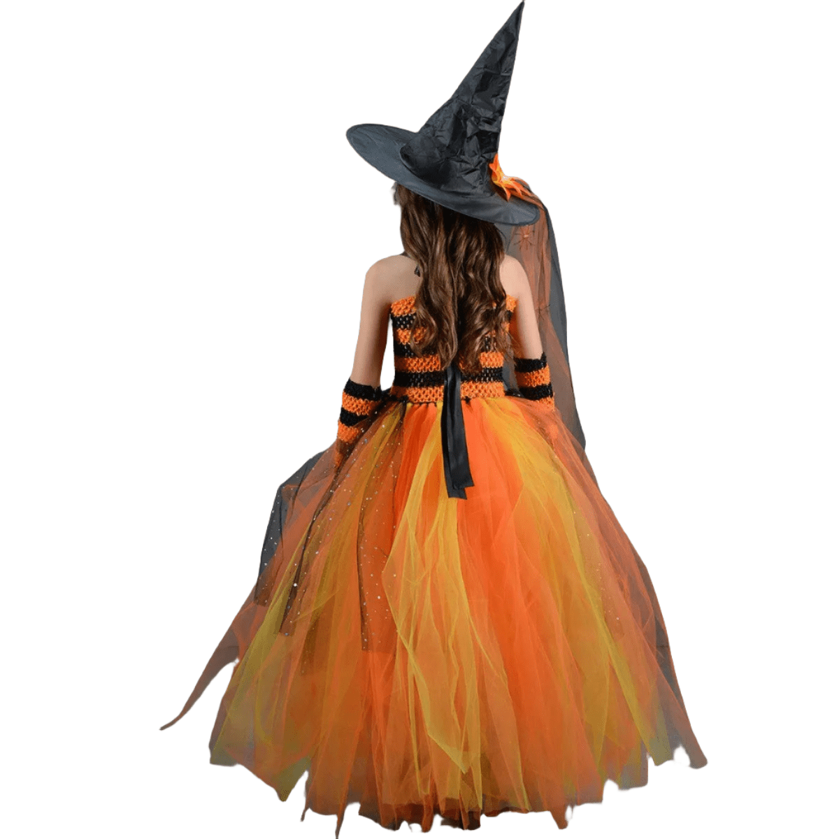 Witch Costume Girls High Quality Stripe Dress