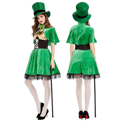 Women's Leprechaun Costume - St. Patrick's Day Outfit with Hat & Cape