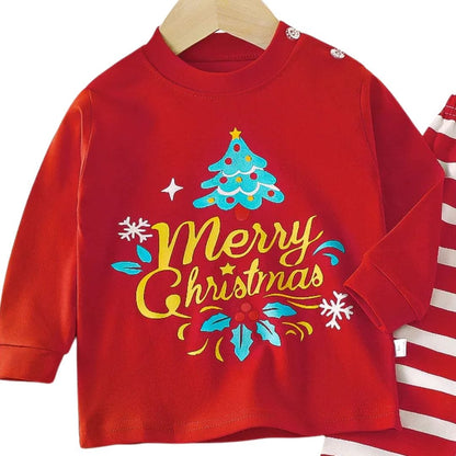 Merry Christmas Striped Pajama Set for Kids