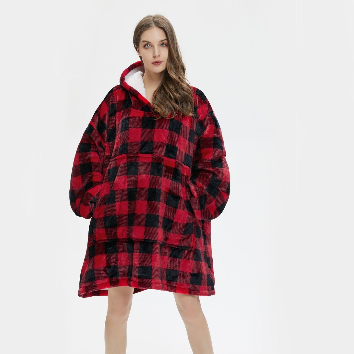 Plaid Comfort Blanket Hoodie