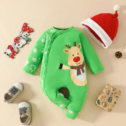 Reindeer Baby Christmas Pajamas & Hat Set