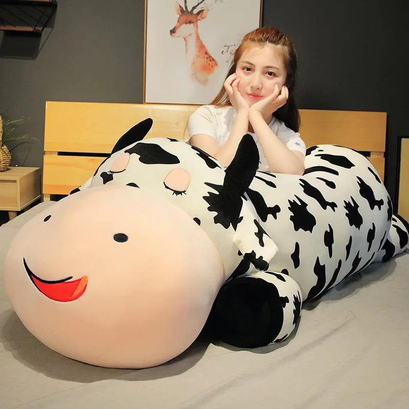 Jumbo Moo Cow Stuffed Animal Cuddle Pillow