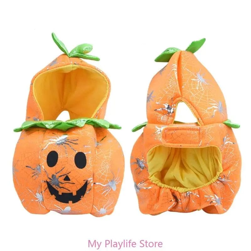 Dog Halloween Costume Pumpkin Jumpsuit