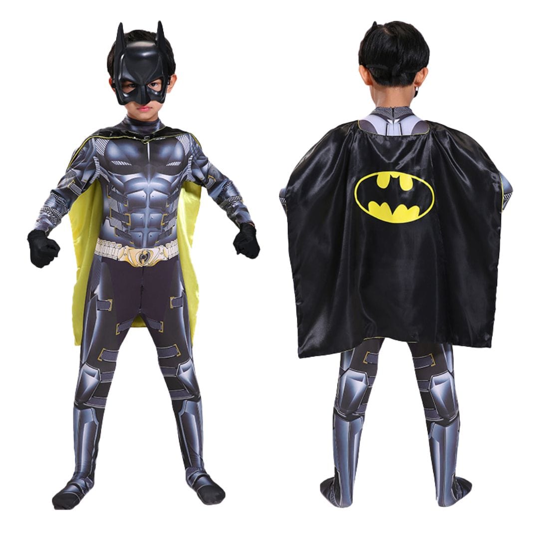 Batman Costume Kids with Black-Yellow Cape