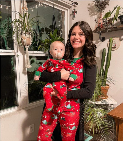 Festive Red Christmas Family Pajama Set