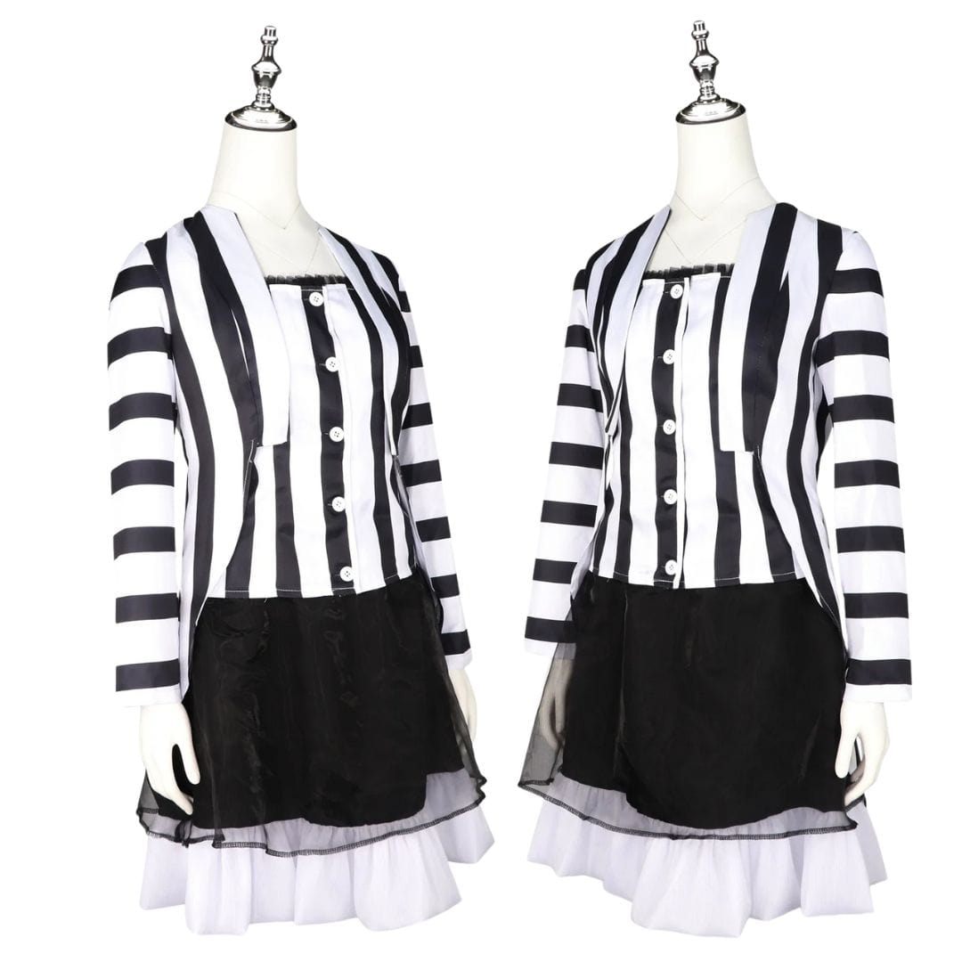 Beetlejuice Elegance Striped Dress