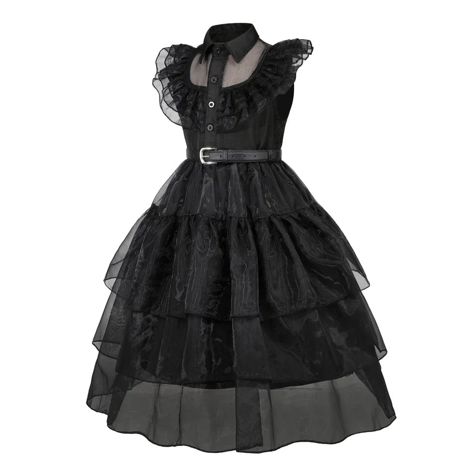 Wednesday Addams Costume Kids Black Dress