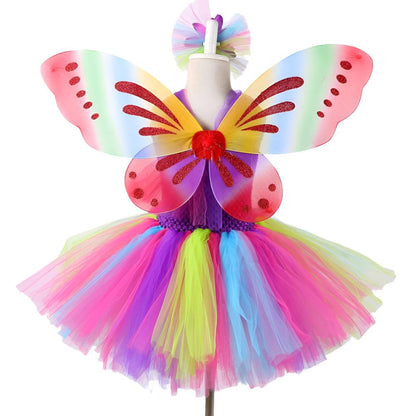 Fairy Costume Girls Rainbow Fairy Dress