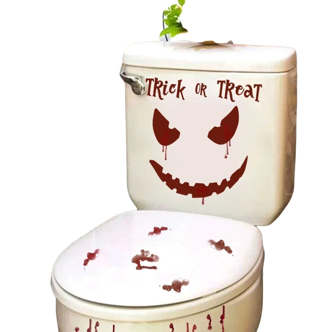 Halloween Decoration Bloody Toilet Lid & Wall Stickers