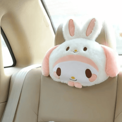 Kuromi Plush Car Headrest & Cushion Set