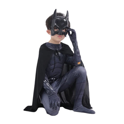 Batman Costume Kids All Black with Cape