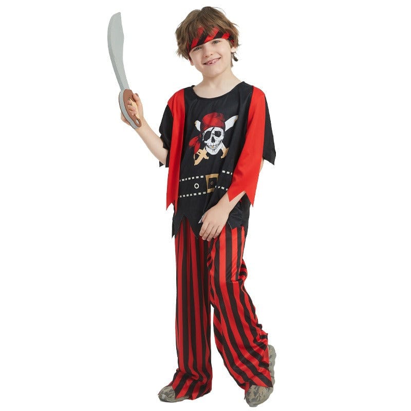 Pirate Costume Boys Red and Black Skull Outfit