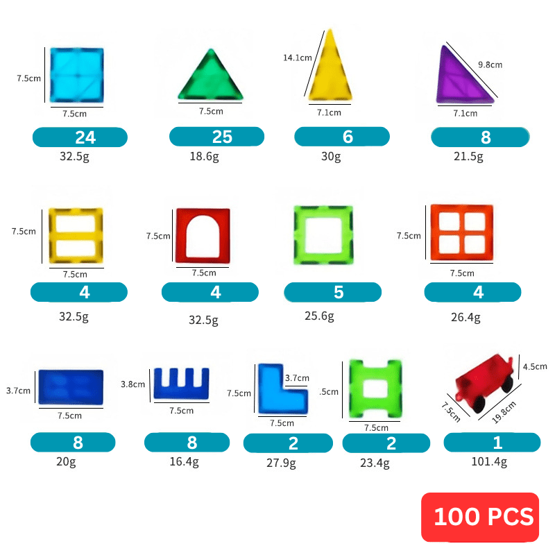 Colorful Magnetic Blocks Building Set