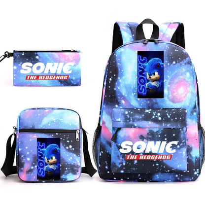 Sonic Backpack Three-piece Set With Shoulder Bag