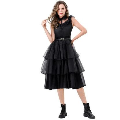 Wednesday Addams Costume Black Prom Dress