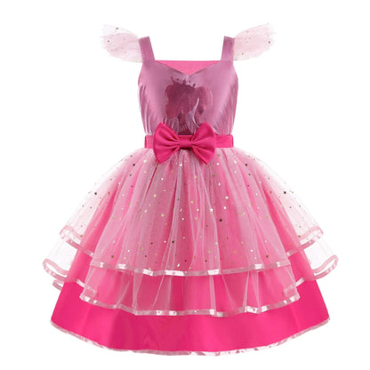 Barbie Costume Kids Flying Sleeve Cosplay Dress