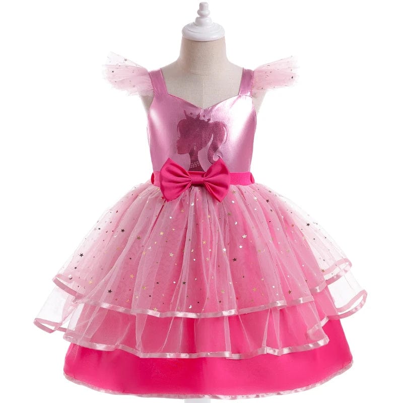 Barbie Costume Kids Fluffy Princess Dress