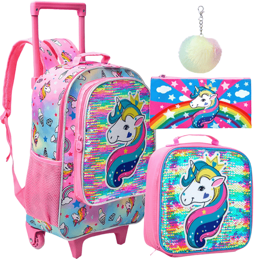 Unicorn Backpack Glow-in-the-dark 3Pcs Rolling Set