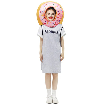 Couples Halloween Costumes Funny and Doughnut Cake Cosplay