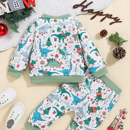 Dinosaur Christmas Baby Pajama Set