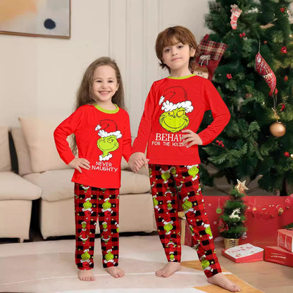 Grinch Family Plaid Christmas Pajama Set